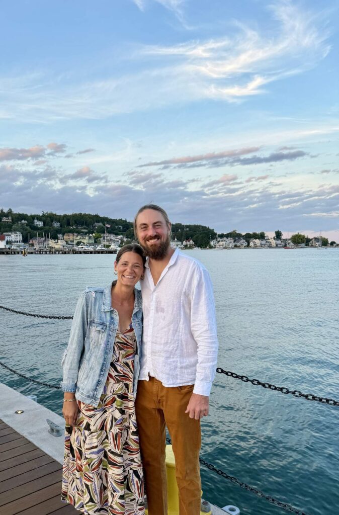 Alex and Amelia on a Lake Michigan road trip in Mackinac Island, Michigan