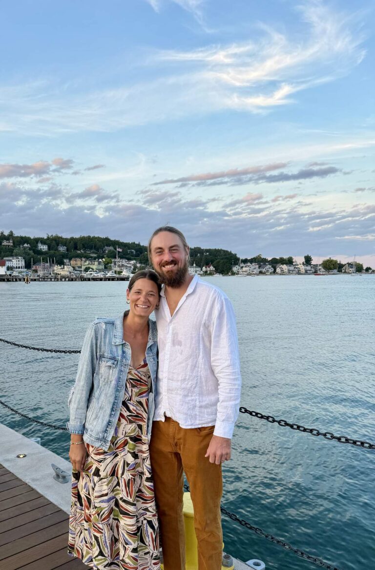 Alex and Amelia on a Lake Michigan road trip in Mackinac Island, Michigan