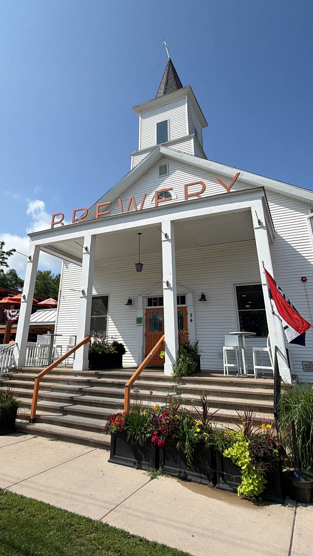 Beer Church Brewing Co., a Civil War–era church converted into a brewery in New Buffalo, Michigan