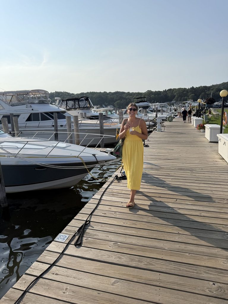 Walking the marina docks in Saugatuck, Michigan during our Lake Michigan road trip