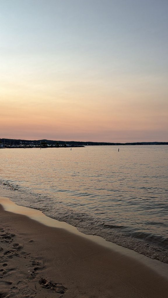 Sunset on the Lake Michigan road trip in Traverse City, Michigan
