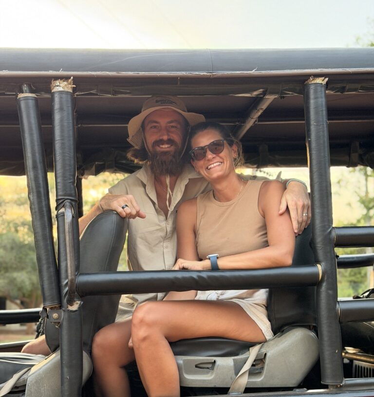 Couple on a safari game drive in Yala National Park, Sri Lanka, one of the best safari destinations in Asia